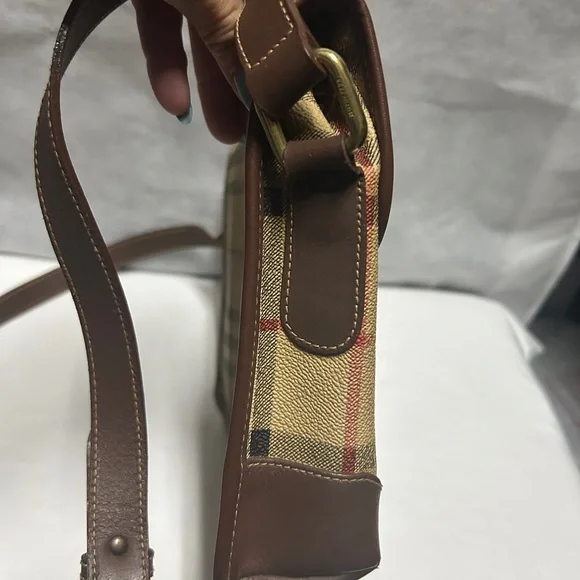 Vintage Burberry Beige and Brown Plaid Crossbody Bag - Picture 5 of 16